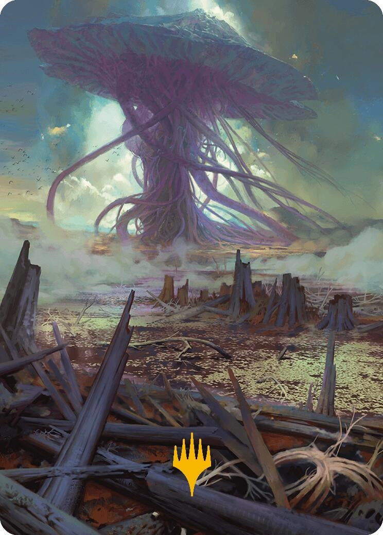 Swamp Art Card Gold Stamped Planeswalker Symbol (24) [ASMH3]
