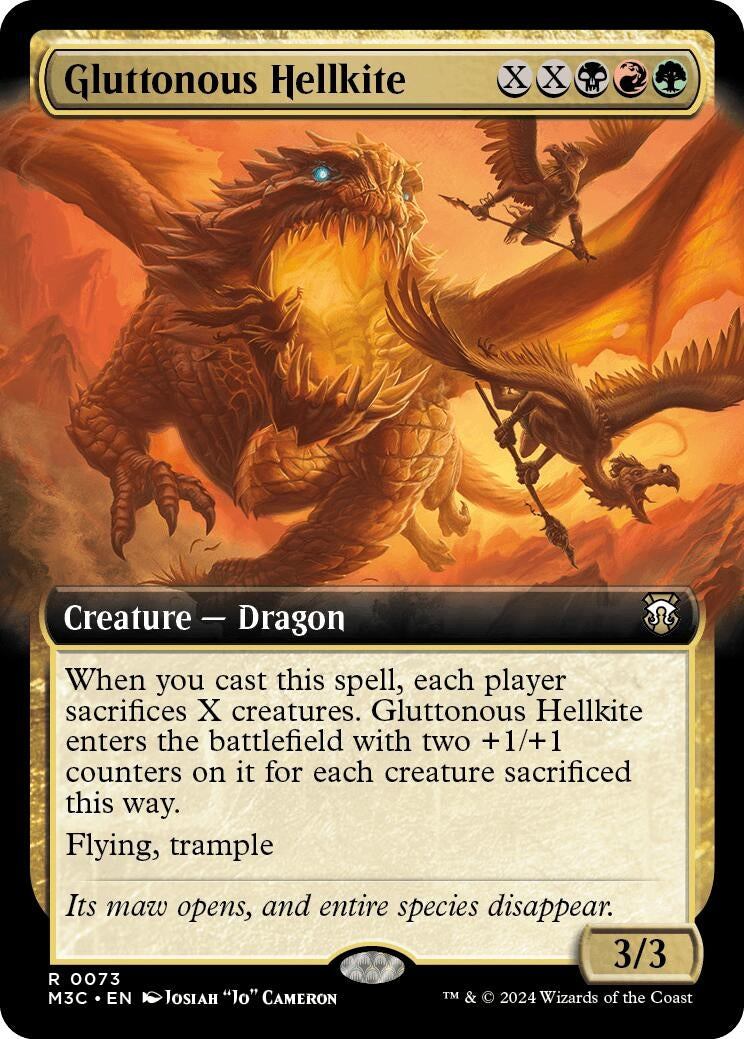 Gluttonous Hellkite Extended Art Ripple Foil (73) [M3C]