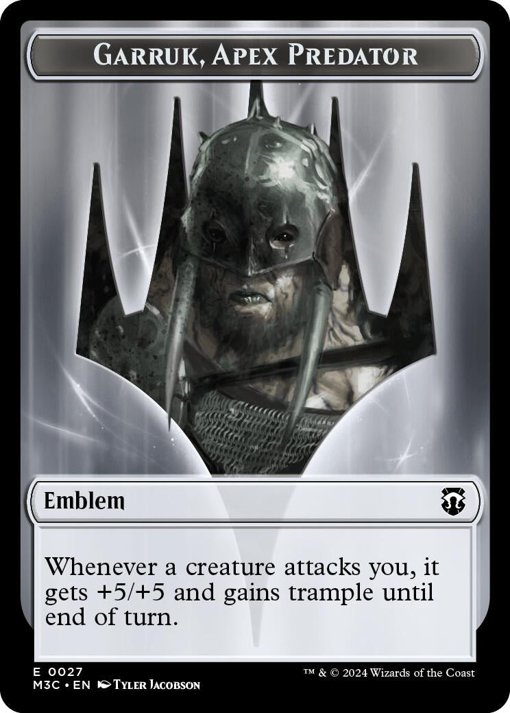 Emblem Garruk Apex Predator Saproling Double Sided Token (27 // 21) [M3C]