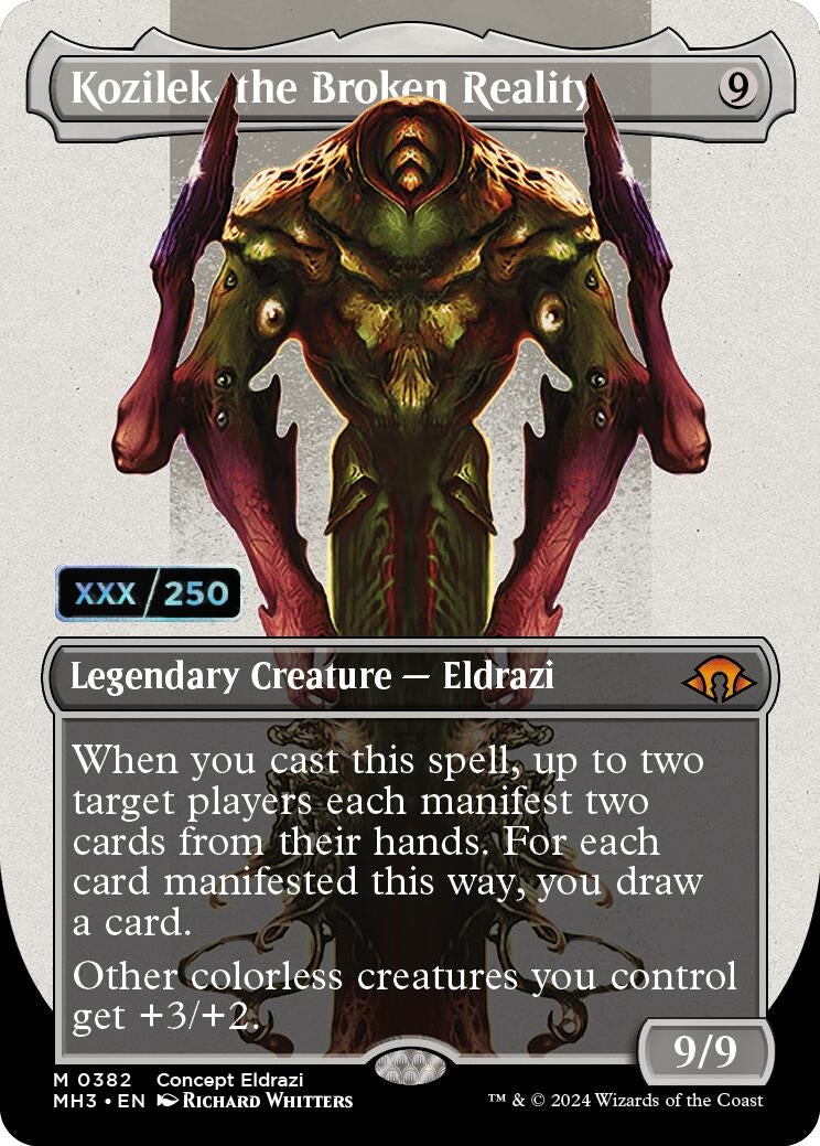 Kozilek the Broken Reality Borderless Serial Numbered (382) [MH3]