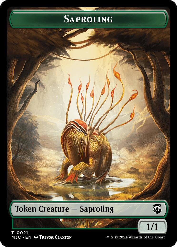 Saproling Ripple Foil Emblem Garruk Apex Predator Double Sided Token (21 // 27) [M3C]