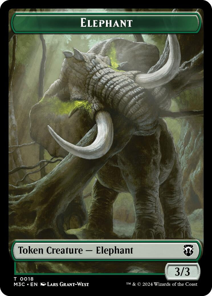 Elephant Ripple Foil Beast 0016 Double Sided Token (18 // 16) [M3C]