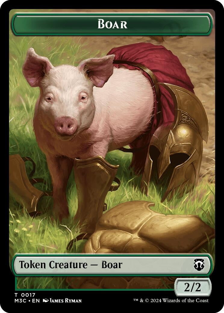 Boar Ripple Foil Forest Dryad Double Sided Token (17 // 19) [M3C]