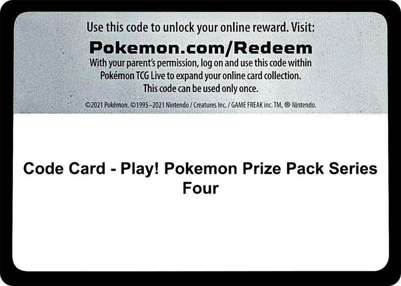 Code Card Play Pokemon Prize Pack Series Four