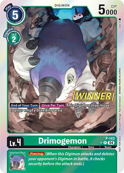 Image for Drimogemon - P-143 (Store Tournament 2024 Jul. - Sep. Winner Pack) [Digimon Promotion Cards]