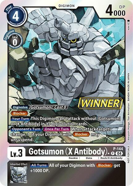 Image for Gotsumon (X Antibody) - P-144 (Store Tournament 2024 Jul. - Sep. Winner Pack) [Digimon Promotion Cards]
