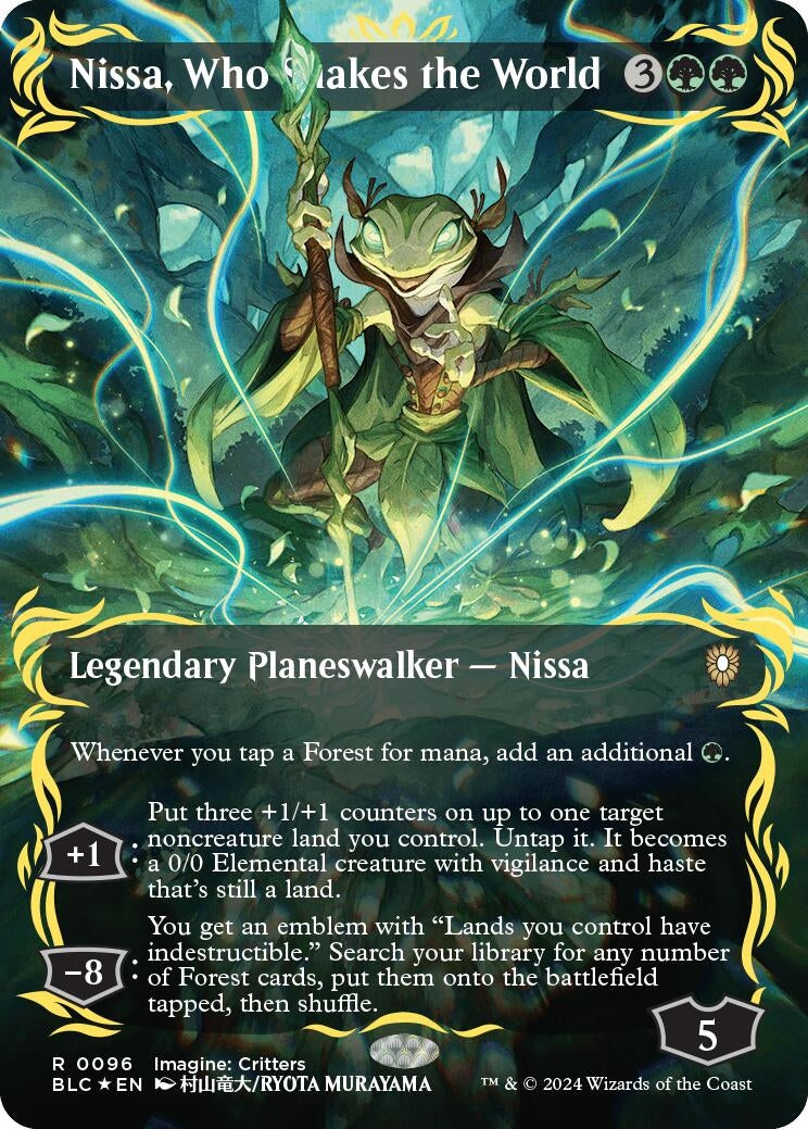 Nissa Who Shakes the World Borderless Raised Foil (96) [BLC]