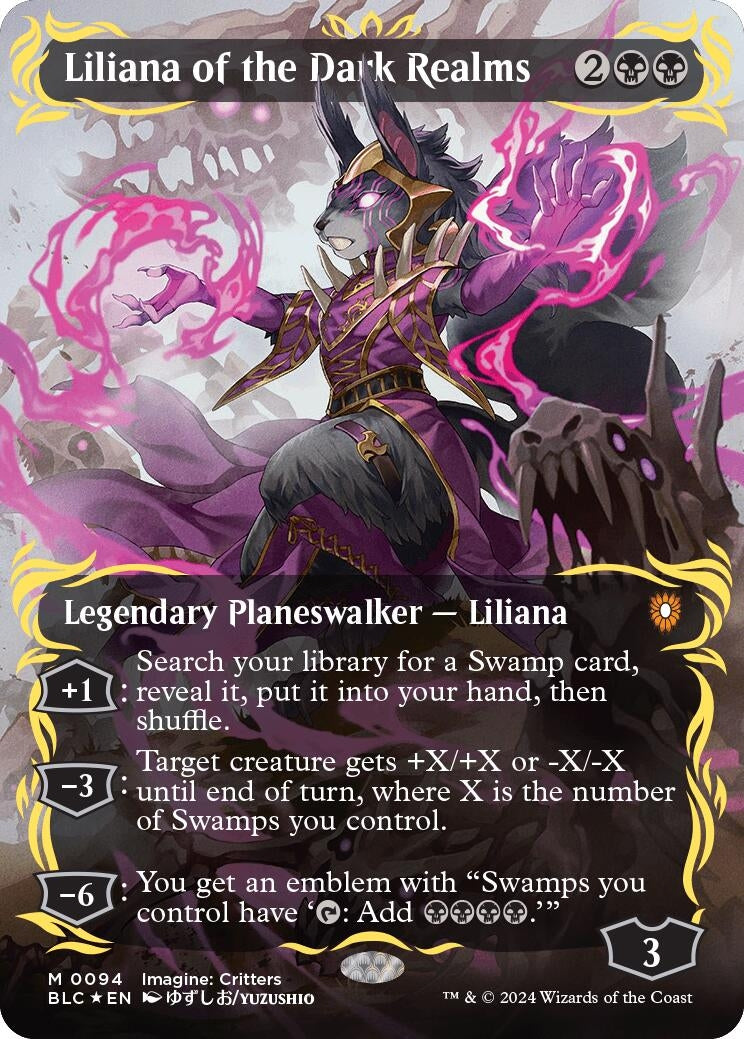 Liliana of the Dark Realms Borderless Raised Foil (94) [BLC]