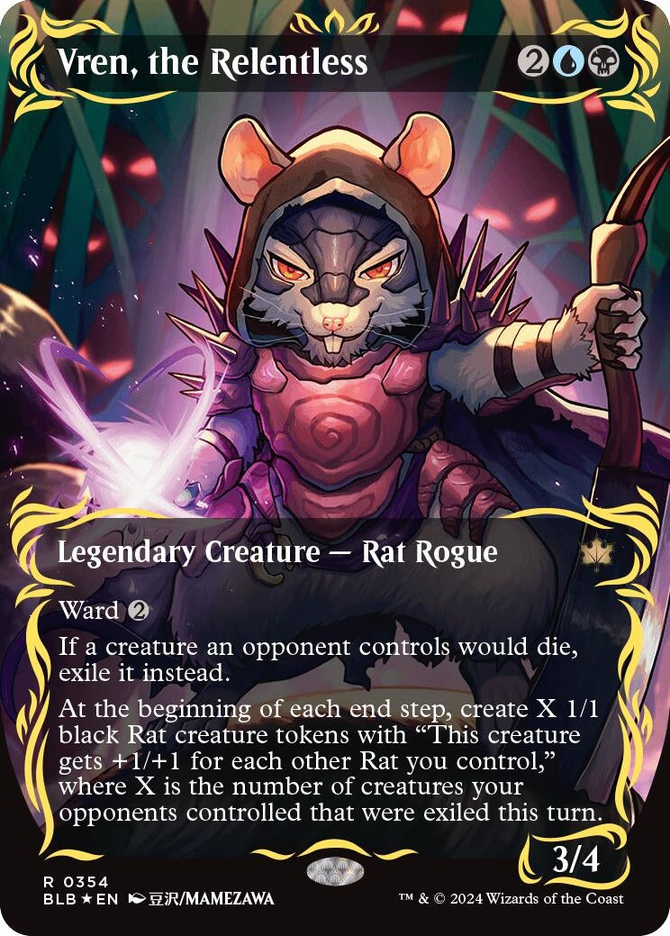 Vren the Relentless Borderless Raised Foil (354) [BLB]