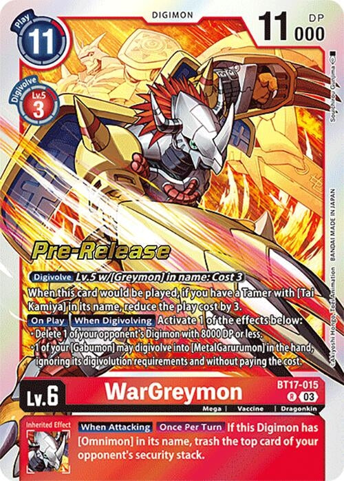 Image for WarGreymon [Secret Crisis Pre-Release Cards]