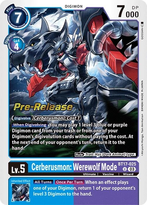 Image for Cerberusmon: Werewolf Mode [Secret Crisis Pre-Release Cards]