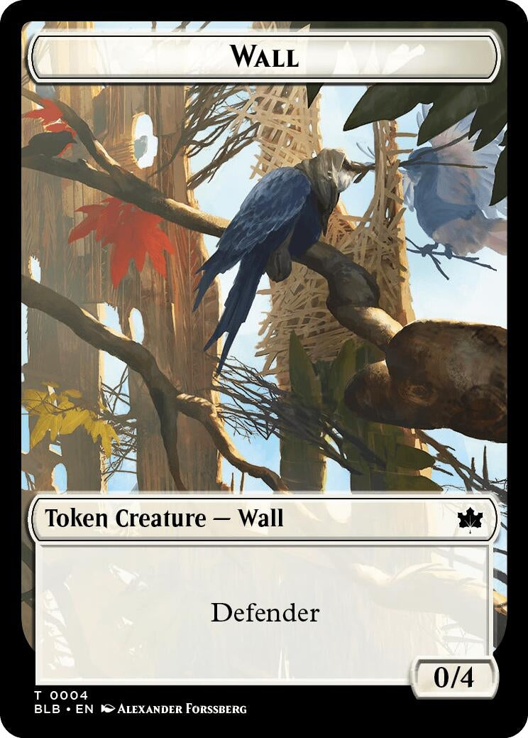 Wall Intrepid Rabbit Double Sided Token (4 // 2) [BLB]