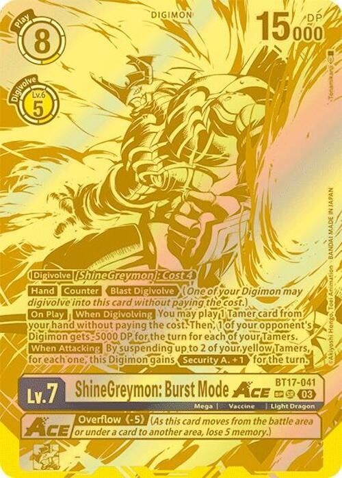 Image for ShineGreymon: Burst Mode ACE (Textured) [Secret Crisis]