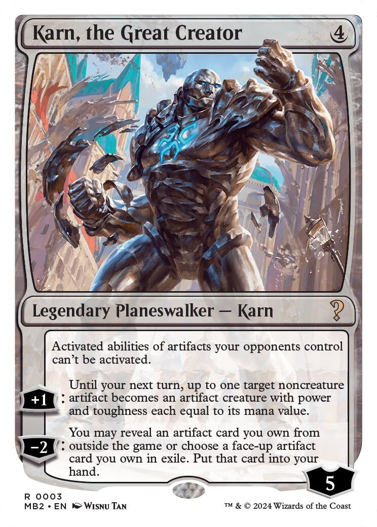 Karn the Great Creator White Border (3) [MB2]