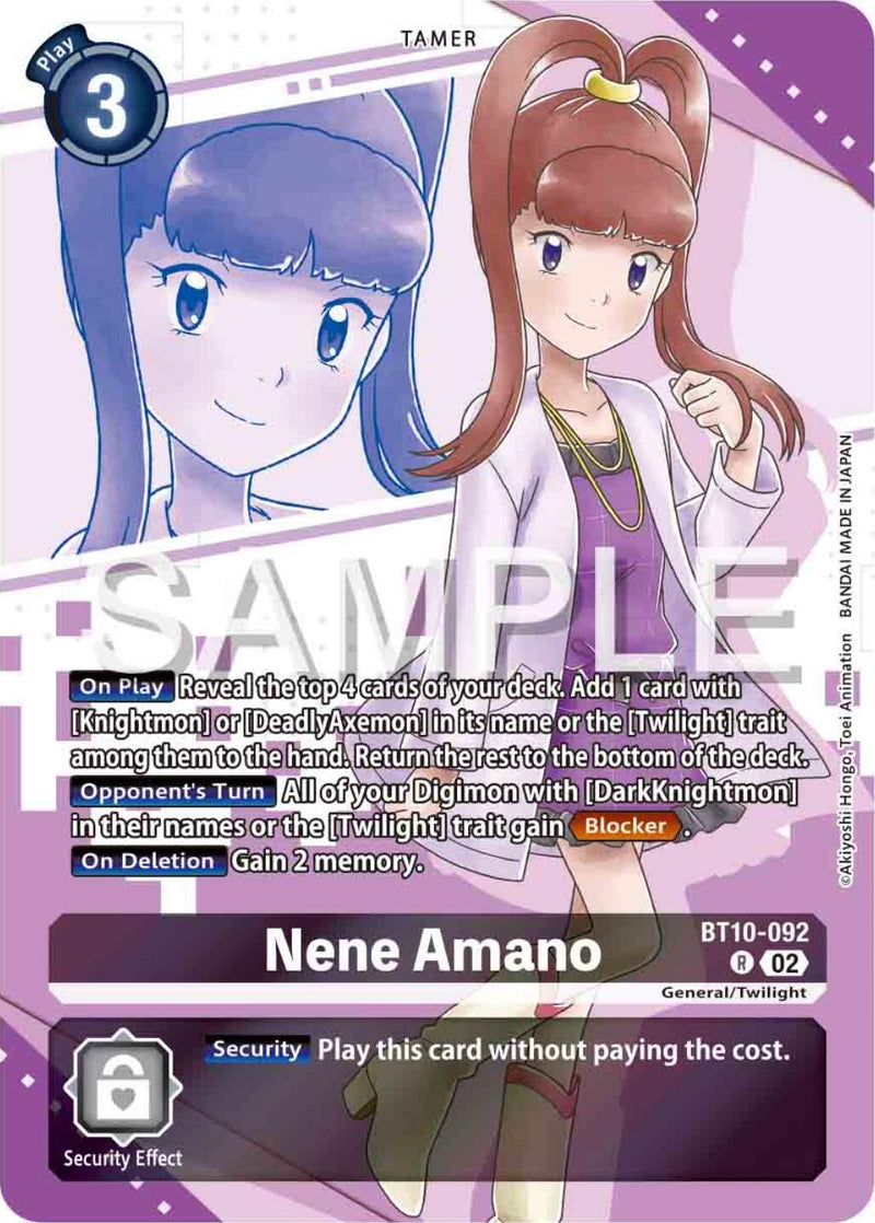 Image for Nene Amano (Premium Heroines Set) (BT10-092 R) (Xros Encounter) (BT-10) - Digimon Card Game