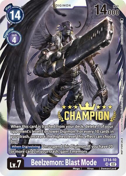 Image for Beelzemon: Blast Mode (Digimon 3-On-3 Champion) [Starter Deck 14: Beelzemon Advanced Deck Set]