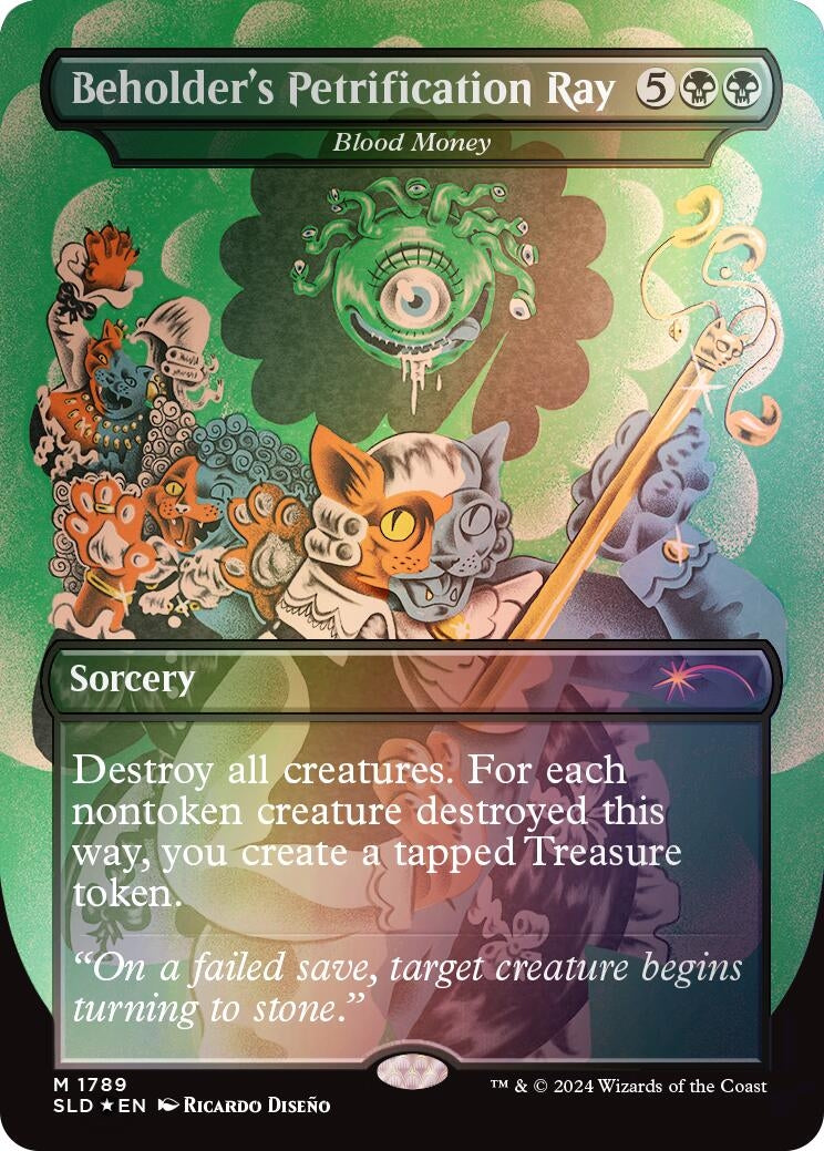 Beholders Petrification Ray Blood Money Rainbow Foil (1789) [SLD]