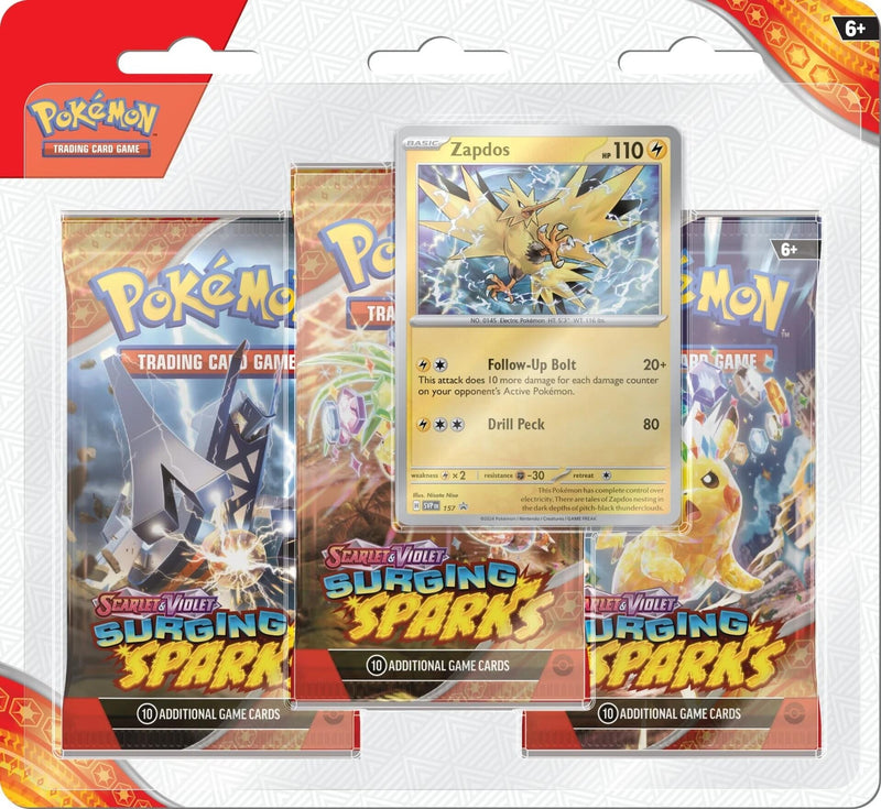 Image for Surging Sparks 3 Pack Blisters [Zapdos] [SV08]