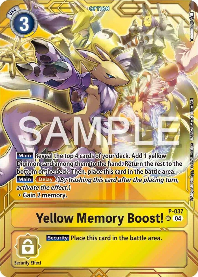 Image for Yellow Memory Boost! - P-037 (Premium Card Collection - Memory Boost! Set) [Digimon Promotion Cards]