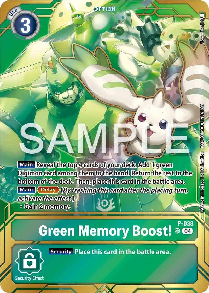 Image for Green Memory Boost! - P-038 (Premium Card Collection - Memory Boost! Set) [Digimon Promotion Cards]