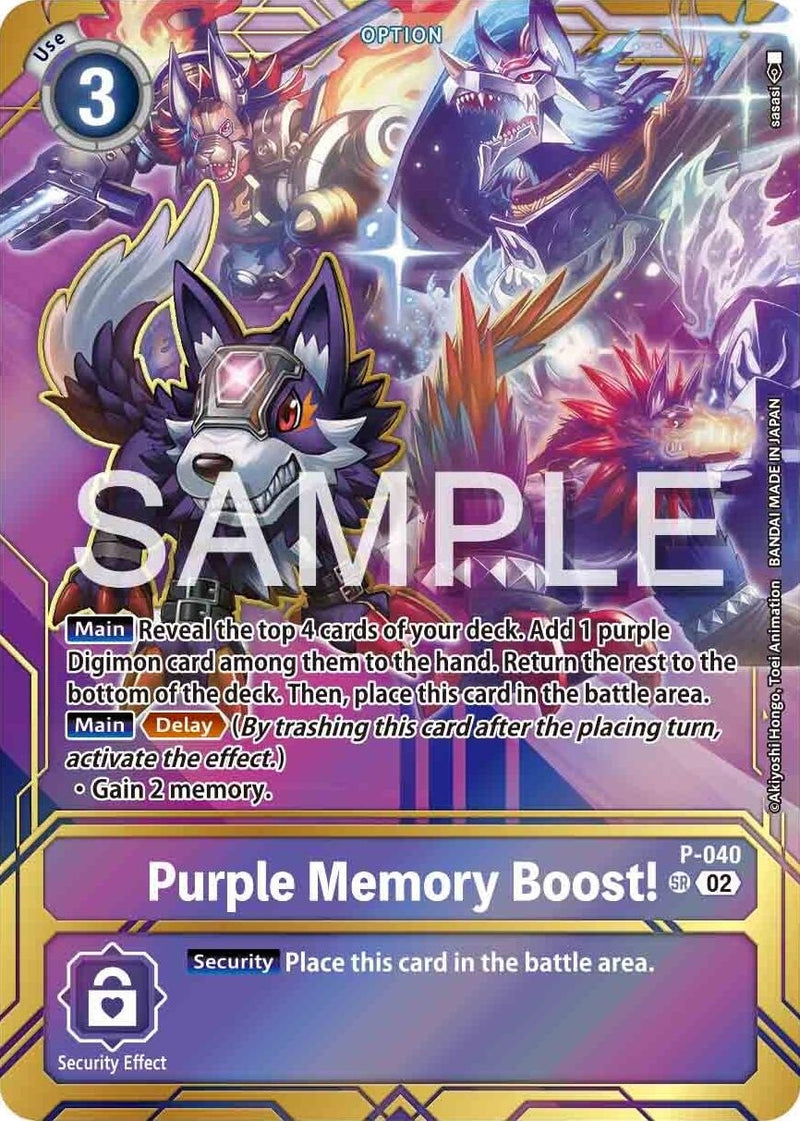 Image for Purple Memory Boost! - P-040 (Premium Card Collection - Memory Boost! Set) [Digimon Promotion Cards]