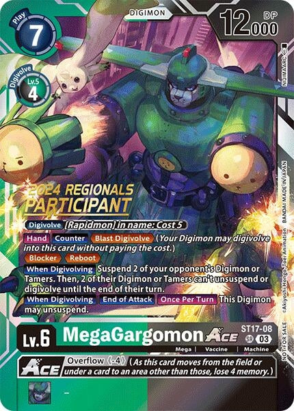 Image for MegaGargomon ACE (2024 Regionals Participant) [Starter Deck 17: Double Typhoon Advanced Deck Set]