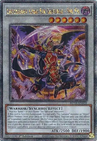 Image for Legendary Lord Six Samurai - Shi En (Quarter Century Secret Rare) [Rage of the Abyss]