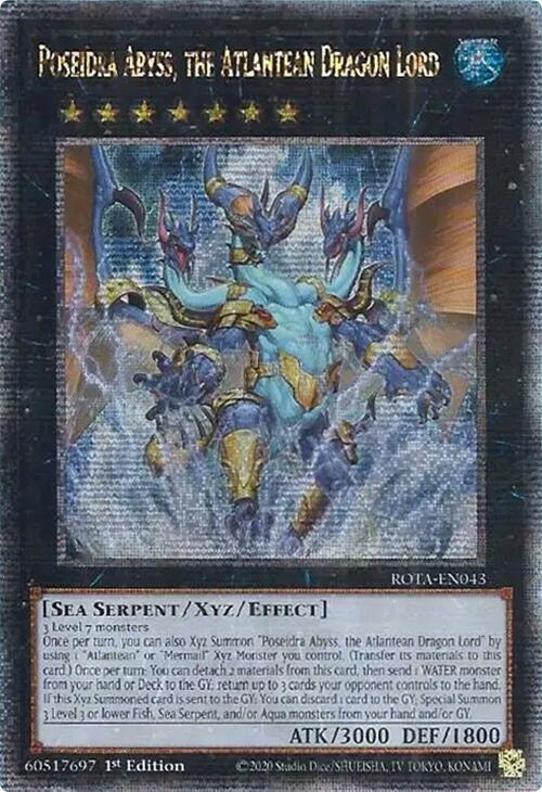 Image for Poseidra Abyss, the Atlantean Dragon Lord (Quarter Century Secret Rare) [Rage of the Abyss]