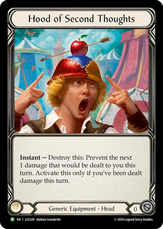 Image for Hood of Second Thoughts - LGS320 [Flesh and Blood: Promo Cards]