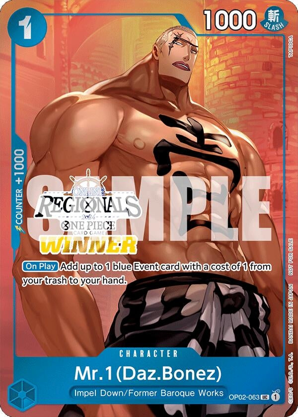 Image for Mr.1 (Daz.Bonez) (Online Regional 2024 Vol. 3) [Winner] [One Piece Promotion Cards]