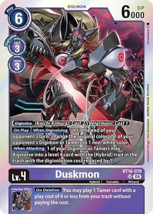 Image for Duskmon (BT18-078 SR) (Release Special Booster 2.0) (BT18-19) - Digimon Card Game