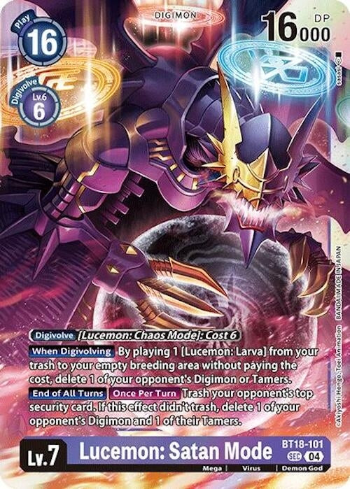 Image for Lucemon: Satan Mode (BT18-101 SEC) (Release Special Booster 2.0) (BT18-19) - Digimon Card Game