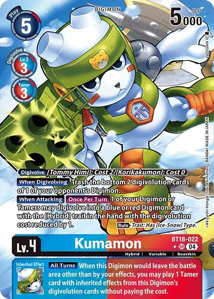 Image for Kumamon (Alternate Art) (BT18-022 SR) (Release Special Booster 2.0) (BT18-19) - Digimon Card Game