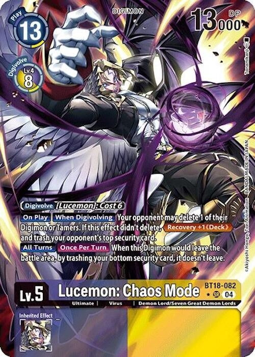 Image for Lucemon: Chaos Mode (Alternate Art) (BT18-082 SR) (Release Special Booster 2.0) (BT18-19) - Digimon Card Game