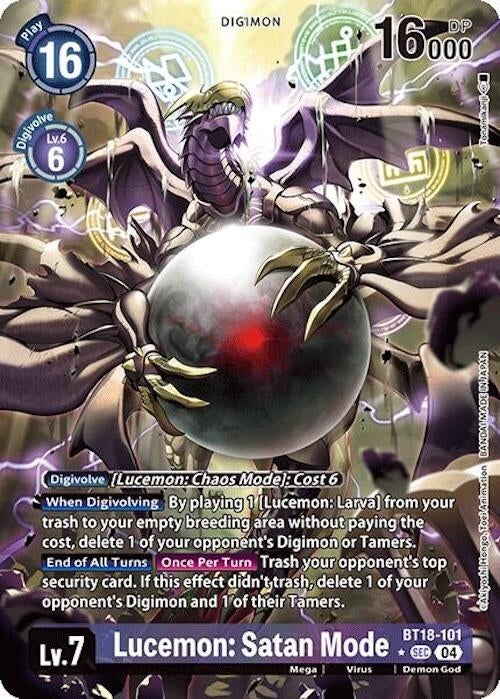 Image for Lucemon: Satan Mode (Alternate Art) (BT18-101 SEC) (Release Special Booster 2.0) (BT18-19) - Digimon Card Game