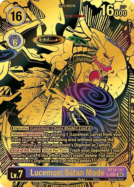Image for Lucemon: Satan Mode (Textured) (BT18-101 SEC) (Release Special Booster 2.0) (BT18-19) - Digimon Card Game