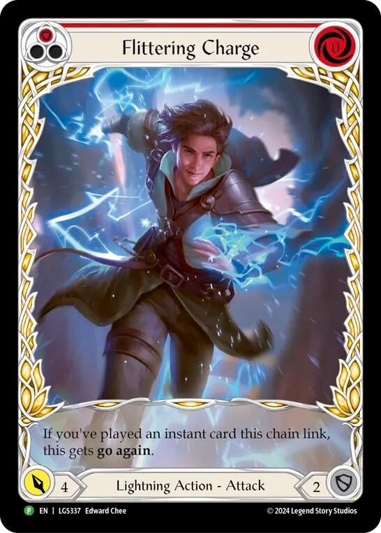 Image for Flittering Charge (Red) (Extended Art) [Flesh and Blood: Promo Cards]