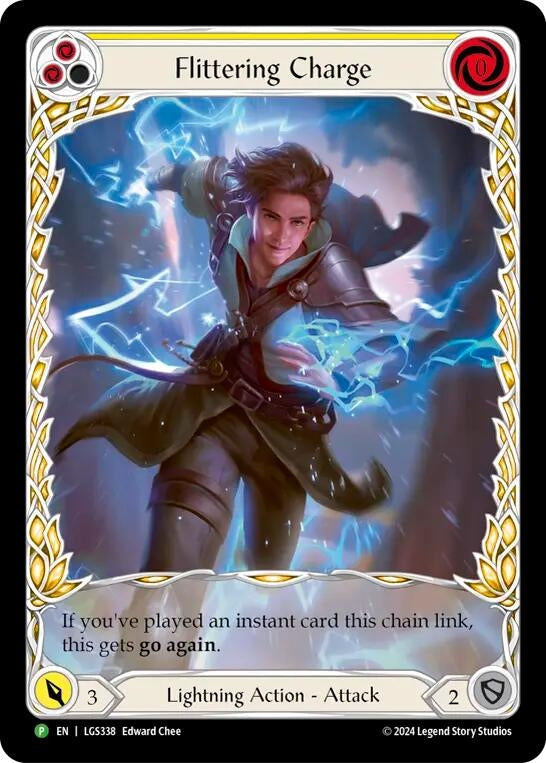 Image for Flittering Charge (Yellow) (Extended Art) [Flesh and Blood: Promo Cards]