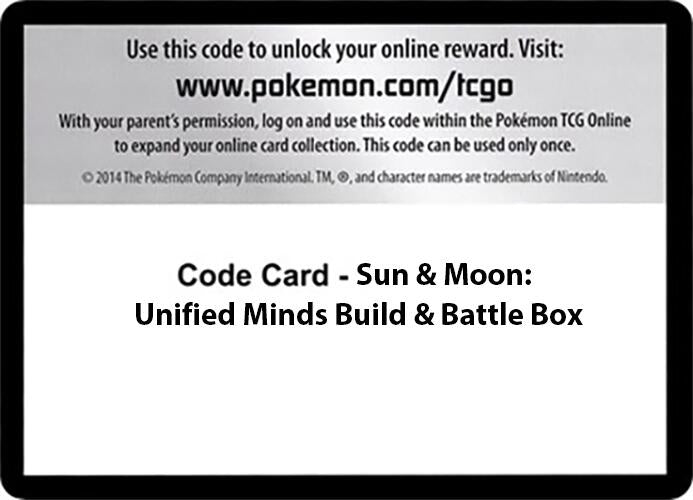 Image for Code Card - Sun & Moon Unified Minds Build & Battle Box [SM11]