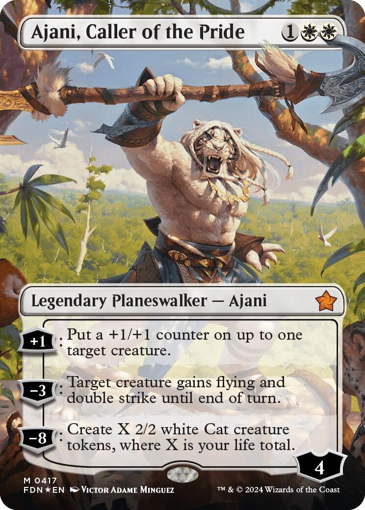 Image for Ajani, Caller of the Pride (Borderless) (Mana Foil)