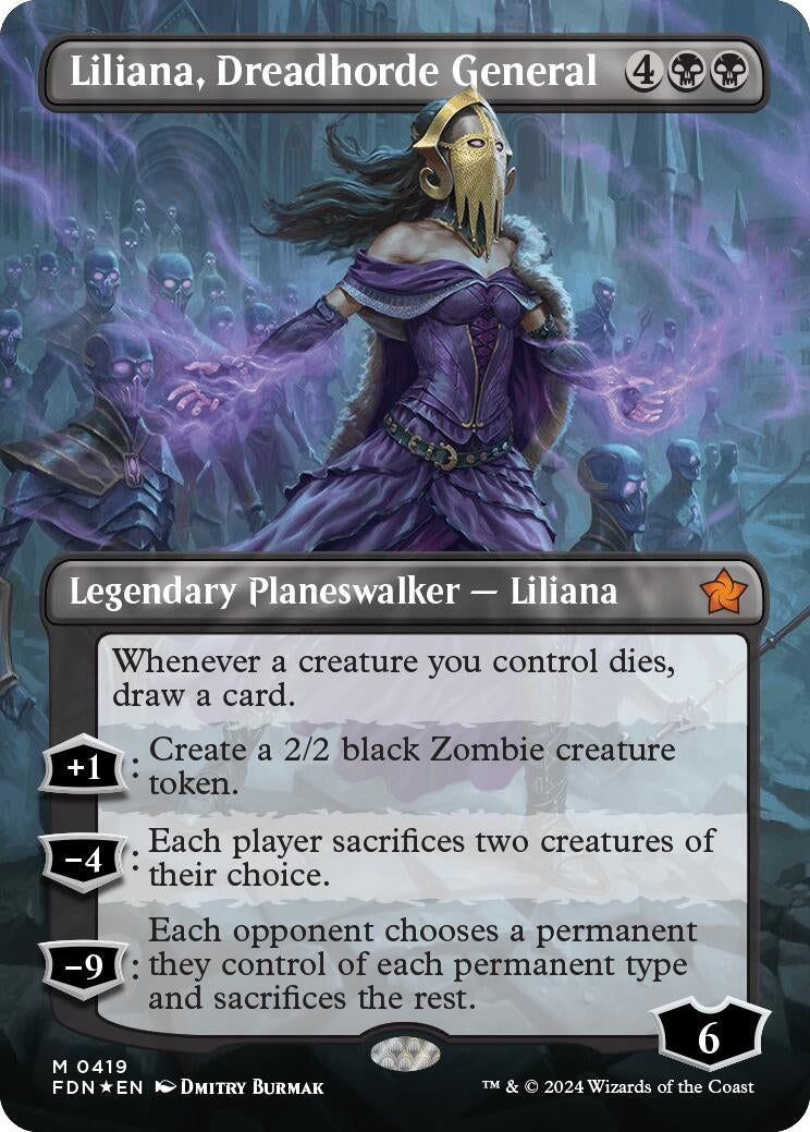 Image for Liliana, Dreadhorde General (Borderless) (Mana Foil)