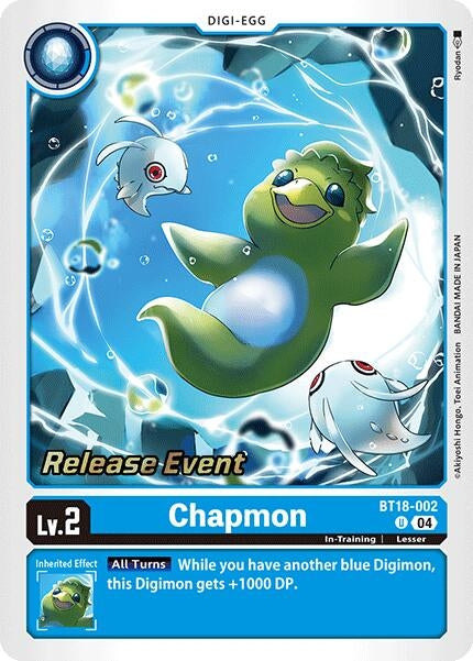 Image for Chapmon (BT18-002 U) (Release Special Booster 2.0 Celebration Event Cards) (BT18-19_PR) - Digimon Card Game
