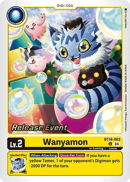 Image for Wanyamon (BT18-003 U) (Release Special Booster 2.0 Celebration Event Cards) (BT18-19_PR) - Digimon Card Game