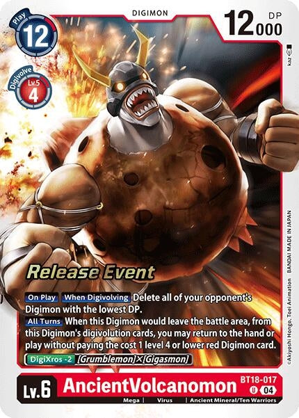 Image for AncientVolcanomon (BT18-017 U) (Release Special Booster 2.0 Celebration Event Cards) (BT18-19_PR) - Digimon Card Game