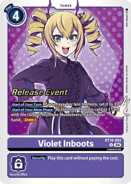 Image for Violet Inboots - BT18-093 (BT18-093 U) (Release Special Booster 2.0 Celebration Event Cards) (BT18-19_PR) - Digimon Card Game