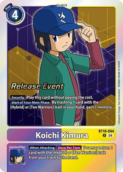 Image for Koichi Kimura (BT18-094 R) (Release Special Booster 2.0 Celebration Event Cards) (BT18-19_PR) - Digimon Card Game