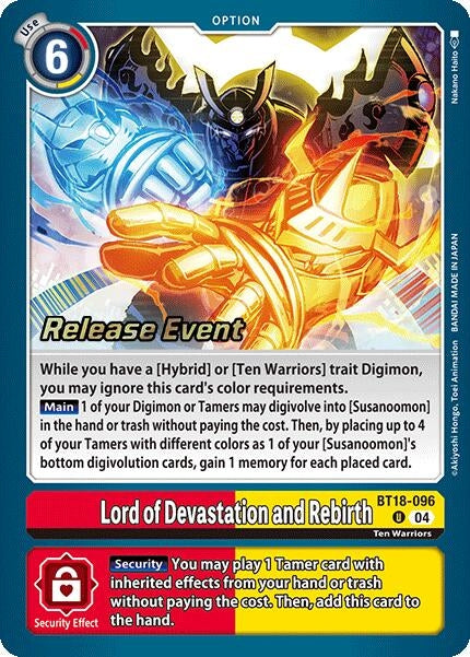 Image for Lord of Devastation and Rebirth (BT18-096 U) (Release Special Booster 2.0 Celebration Event Cards) (BT18-19_PR) - Digimon Card Game