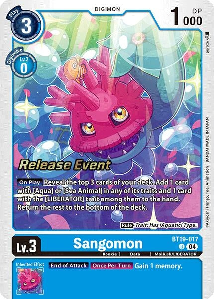Image for Sangomon (BT19-017 U) (Release Special Booster 2.0 Celebration Event Cards) (BT18-19_PR) - Digimon Card Game