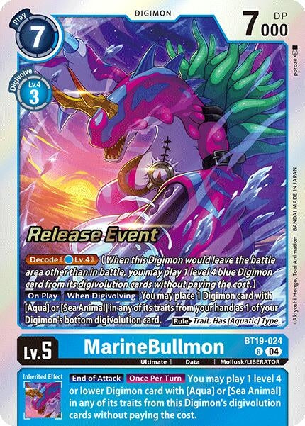 Image for MarineBullmon (BT19-024 R) (Release Special Booster 2.0 Celebration Event Cards) (BT18-19_PR) - Digimon Card Game