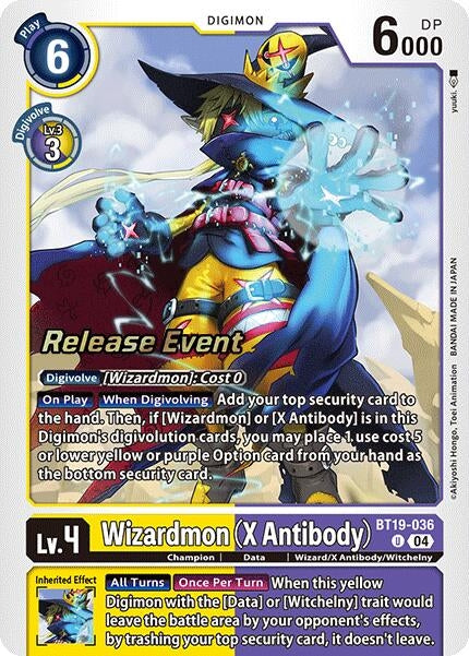 Image for Wizardmon (X Antibody) (BT19-036 U) (Release Special Booster 2.0 Celebration Event Cards) (BT18-19_PR) - Digimon Card Game